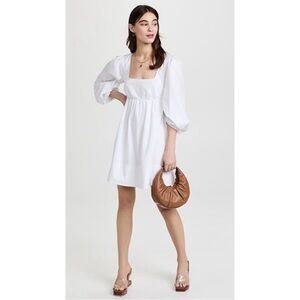 Staud Sophie Dress White Short Poplin